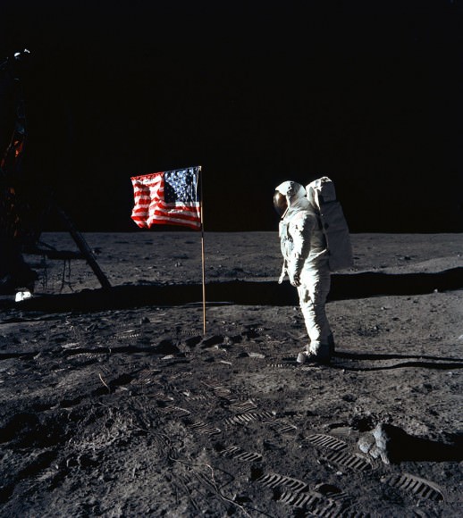 US Flag on the Moon