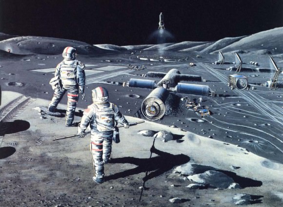 Depiction of possible Lunar Base. Credit: NASA