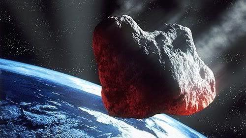 Artists impression of an asteroid flying by Earth. Credit: NASA