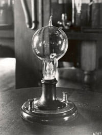 Replica of Thomas Edison's first lightbulb. Credit: National Park Service.