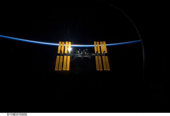 The International Space Station orbiting Earth. Credit: NASA