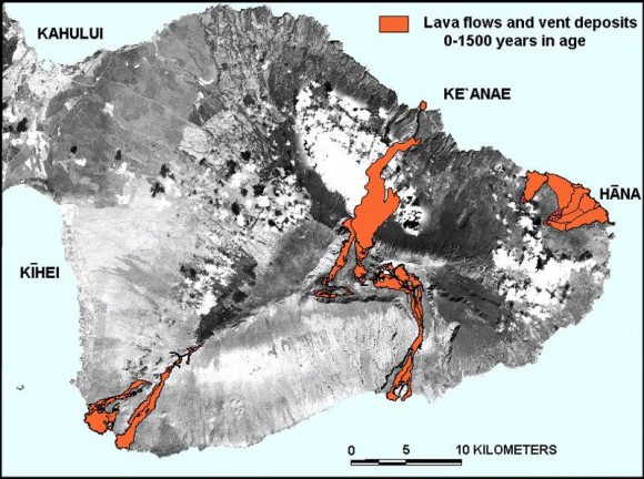 Modern techniques have allowed geologists to accurately date the lava flows on Maui. Credit: D. Sherrod/USGS