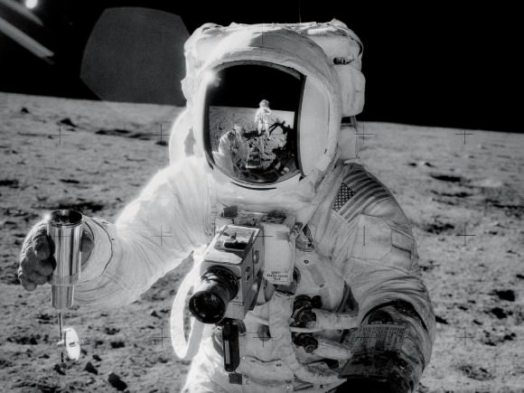 Alan Bean Takes Lunar Soil Sample