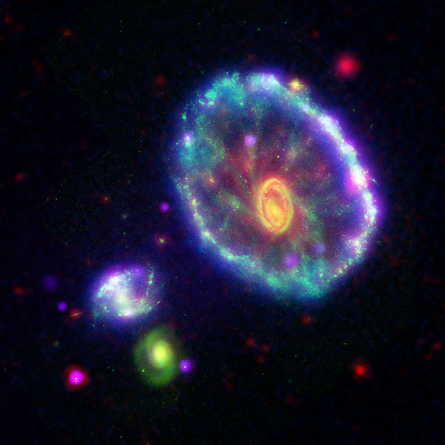 Cartwheel Galaksi Dalgalar Yapar