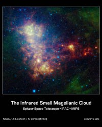 Infrared portrait of the Small Magellanic Cloud, made by NASA's Spitzer Space Telescope