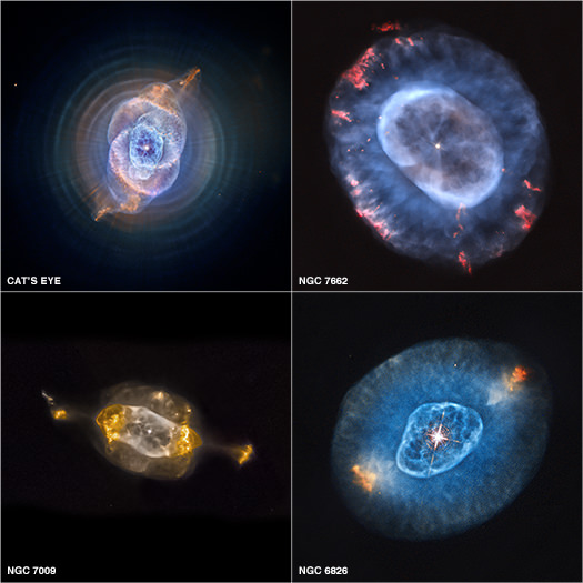 Four different planetary nebulae. Credit: NASA/Chandra Observatory