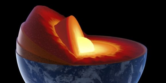 Artist’s illustration of Earth's core via Huff Post Science