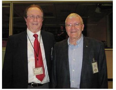 Jerry Woodfill and Fred Haise at the 40th anniversary celebration of Apollo 13 at JSC.  Image courtesy Jerry Woodfill. 