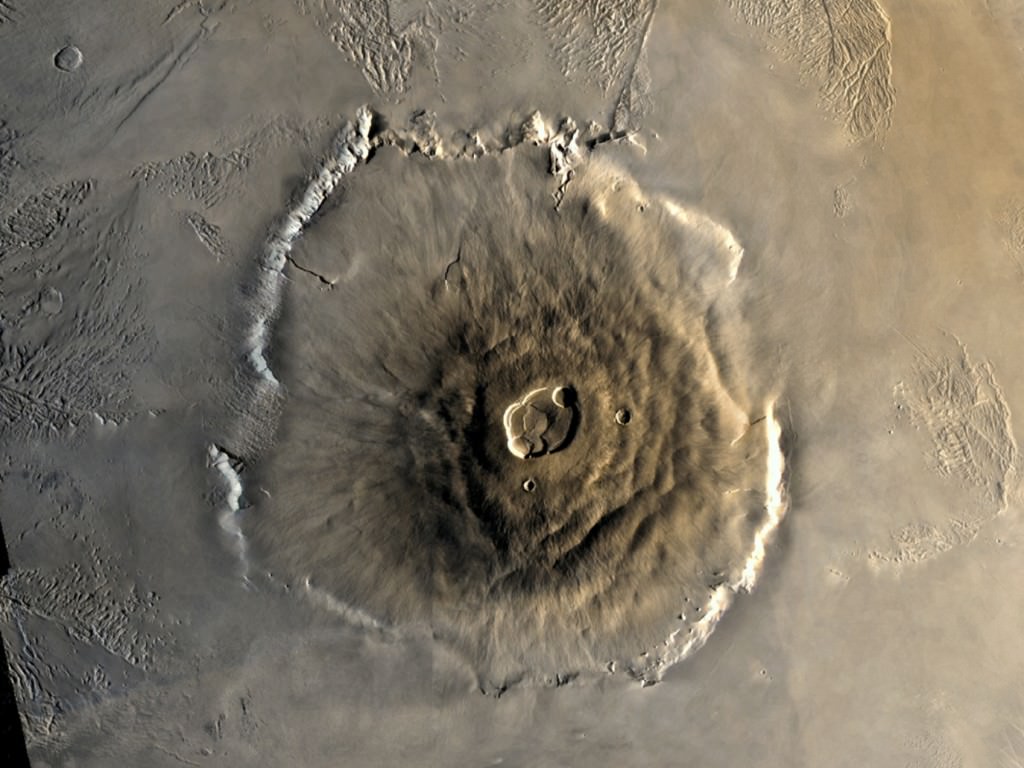 Color Mosaic of Olympus Mons on Mars