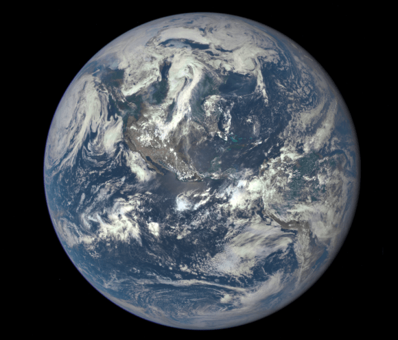 This color image of Earth was taken by NASA’s Earth Polychromatic Imaging Camera (EPIC) on the Deep Space Climate Observatory satellite on July 6, 2015, showing North and Central America. Credit: NASA