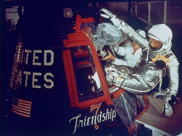John Glenn enters his Friendship 7 spacecraft on On Feb. 20, 1962. Credit: NASA
