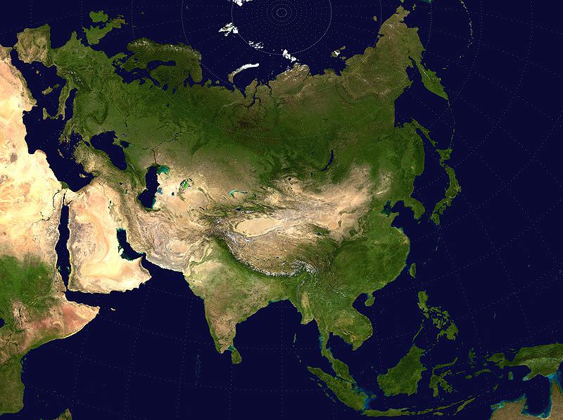 Asia Image Credit: NASA's Blue Marble project