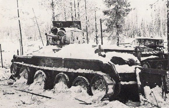 Russian BT-5 tank destroyed during the Winter War (1939-1940). Credit: SA-kuva/Finnish army pictures