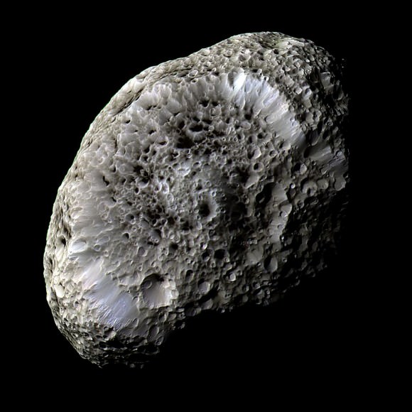 Cassini captured this startling image of Saturn's moon Hyperion. Photo Credit: NASA/JPL