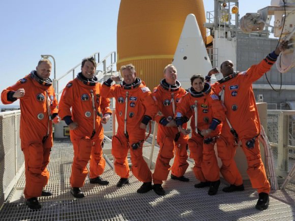 The crew of STS-133 will ride Discovery to orbit on her final mission at the end of next month. Photo Credit: NASA