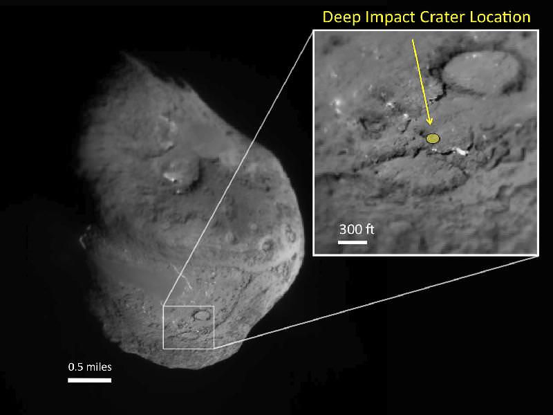 NASA's Stardust Discovers Human made Deep Impact Crater on Comet Tempel 1 - Universe Today