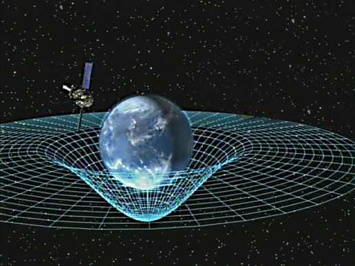Artist concept of Gravity Probe B orbiting the Earth to measure space-time, a four-dimensional description of the universe including height, width, length, and time.  Image credit: NASA