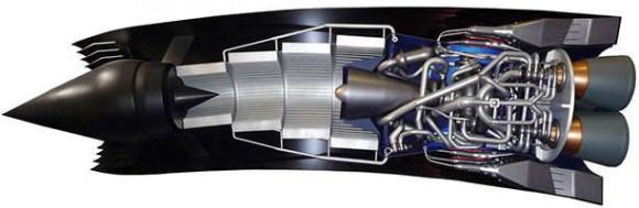 A cutaway view of the proposed Sabre engine, which is being developed by Oxfordshire-based Reaction Engines. Credit: Reaction Engines