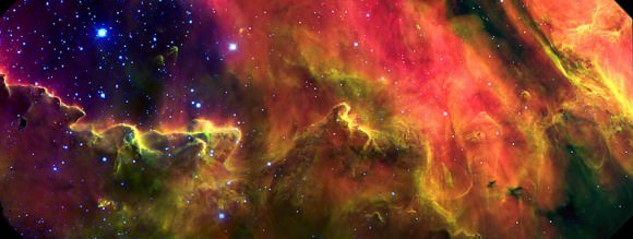 A portion of the Lagoon nebula imaged by the Gemini South telescope with the Gemini Multi-Object Spectrograph. Credit: Julia I. Arias and Rodolfo H. Barbá Departamento de Física, Universidad de La Serena (Chile), and ICATE-CONICET (Argentina).