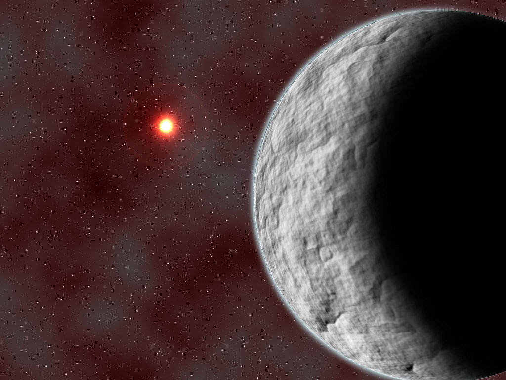 A low-mass, rocky planet orbits a distant sun