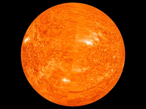First complete image of the far side of the sun taken on June 1, 2011. Click image for larger version. Credit: NASA/STEREO.
