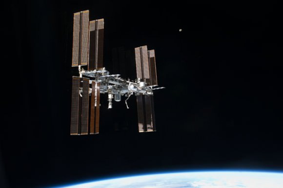 A view of the International Space Station as seen by the last departing space shuttle crew, STS-135. Credit: NASA