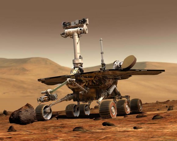 Greetings from Mars! I’m Spirit and I was the first of two twin robots to land on Mars. Unlike my twin, Opportunity, I’m known as the hill-climbing robot. Artist Concept, Mars Exploration Rovers. NASA/JPL-Caltech