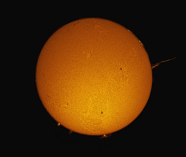 Full DisK H-Alpha Solar Image on October 13, 2011 - Credit: Joe Brimacombe