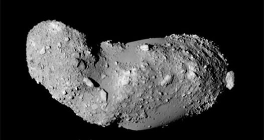 The asteroid Itokawa, visited by Hayabusa in 2005. Credit: JAXA