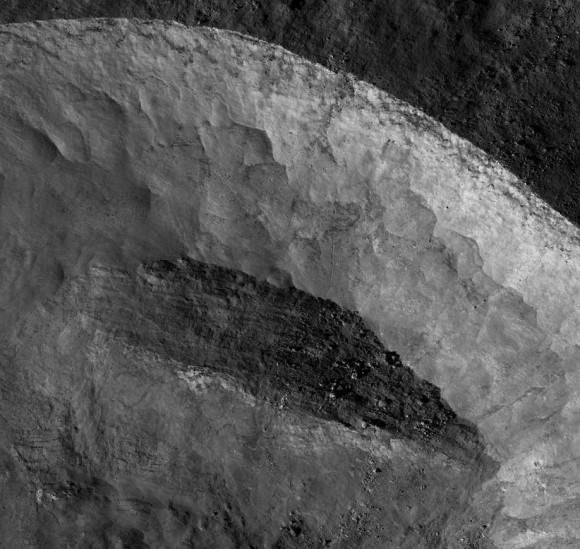 Slump Block in Giordano Bruno crater, Moon