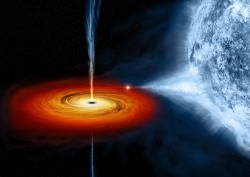 Illustration of Cygnus X-1, another stellar-mass black hole located 6070 ly away. (NASA/CXC/M.Weiss)