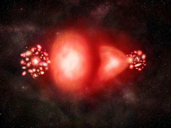 What matter and antimatter might look like annihilating one another. Credit: NASA/CXC/M. Weiss