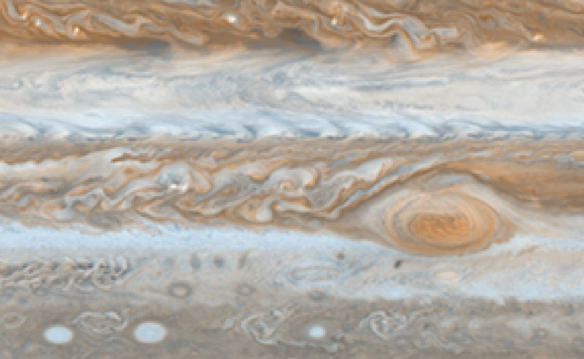 Jupiter's jet streams. Image credit: NASA/JPL/SSI