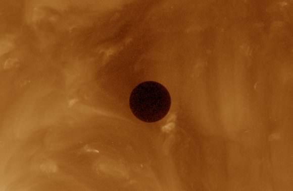 Another view from the Solar Dynamics Observatory as Venus moves across the face of the Sun. Credit: NASA/SDO