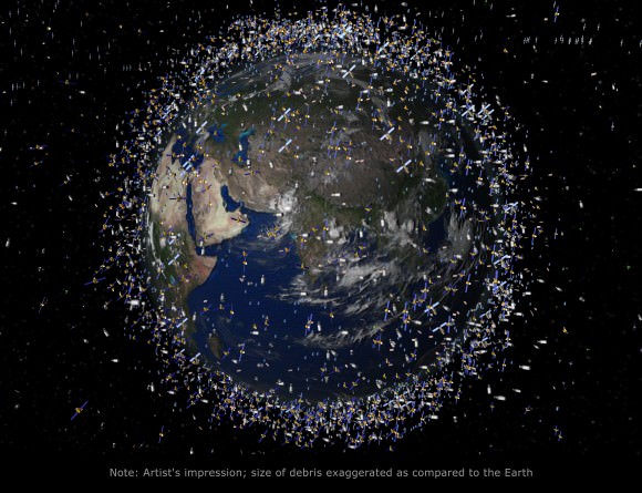 Artist's impression of debris in low Earth orbit. Credit: ESA