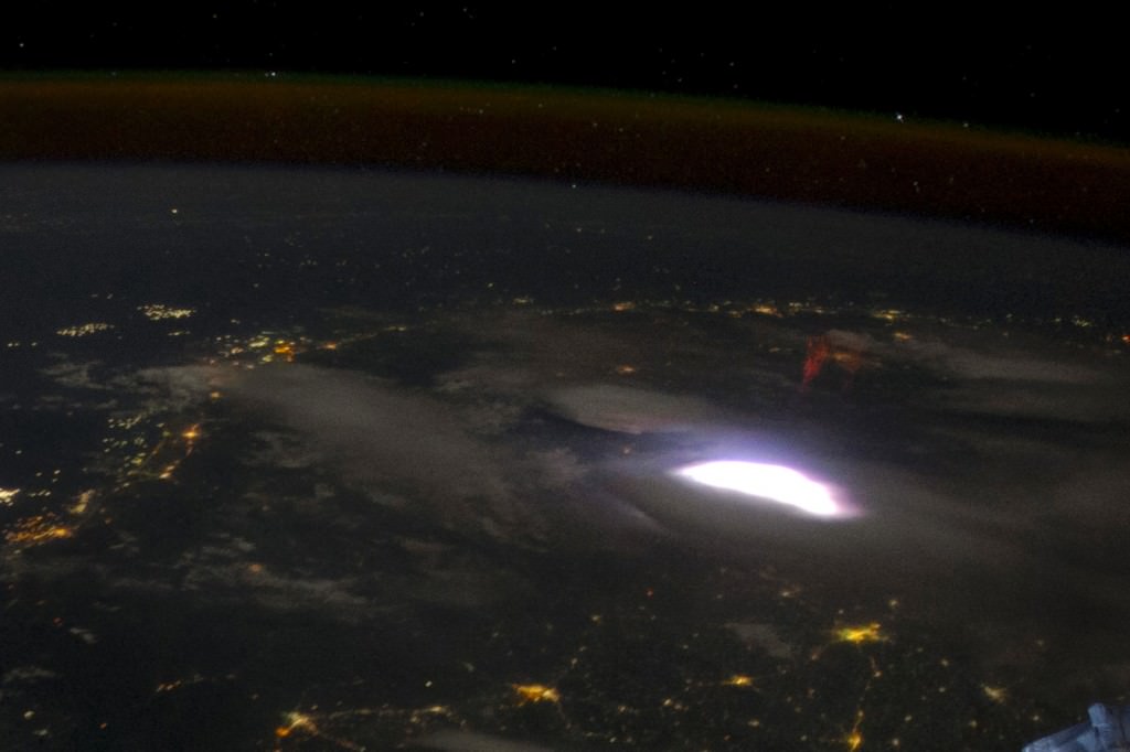 Image of lightning glow on Earth.