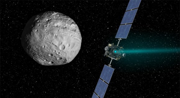 Artist's conception of the Dawn mission. Credit: NASA