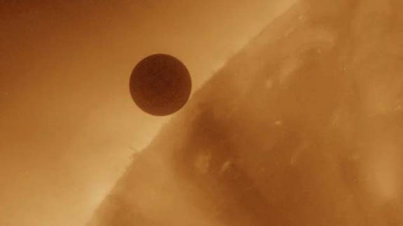 Venus approaches the Sun in a 2012 transit visible from Earth. Credit: NASA