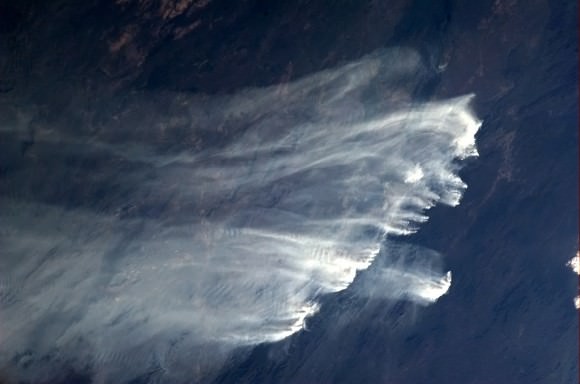 A long line of bush fires range in Australia, and are visible from space. Credit: NASA/Chris Hadfield