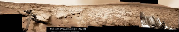 Curiosity touches Yellowknife Bay Sol 132_4c_Ken Kremer