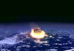 Artists concept of asteroid impact event
