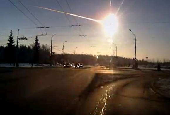 Frame grab from a video of the Feb. 15, 2013 Russian fireball by Aleksandr Ivanov