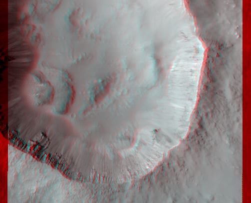 Well-Preserved 4-Kilometer impact Crater. Credit: NASA/JPL/University of Arizona.