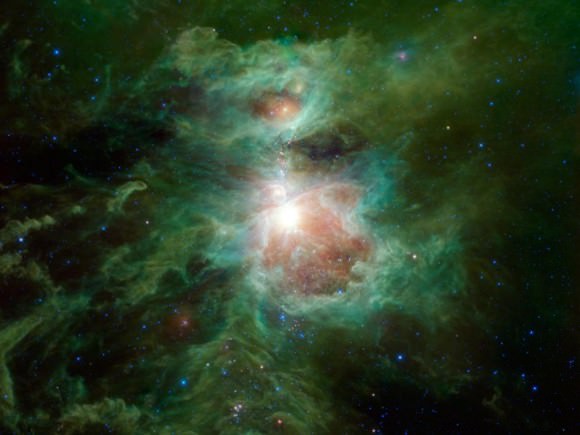 The Orion Nebula as seen by the WISE telescope. Image Credit: NASA/JPL-Caltech/UCLA