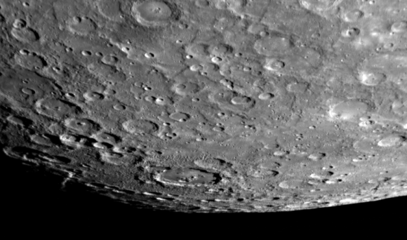 Mercury's southern polar region as seen from MESSENGER. (Credit: NASA/Johns Hopkins UniversityApplied Physics Laboratory/Carnegie Institution of Washington).