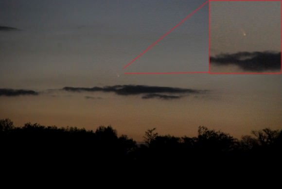 Comet PanSTARRS seen from Hudson Florida on the evening of March 10th (Photo by Author).