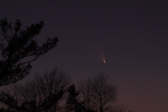 Comet PANSTARRS, shot from near Keene, Ontario, Canada, on March 16, 2013, using a Canon 50D (modified) with Canon 200mm lens; 4 sec. exp.; f/4.5; 640 ISO. Credit and copyright: Rick Stankiewicz, Peterborough Astronomical Association (PAA)   