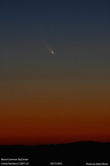 Comet PANSTARRS on March 11, 2013. Credit: Adam Block/Mount Lemmon Sky Center. 