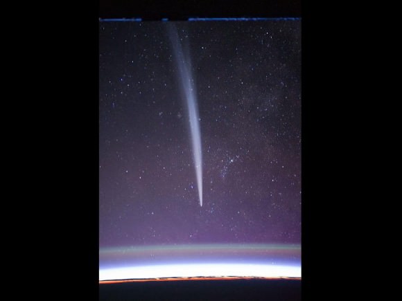 Comet Lovejoy as seen from the International Space Station.