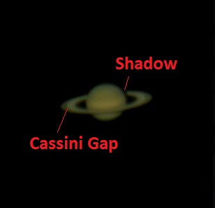 Saturn as imaged by the author on June 11th, 2012.